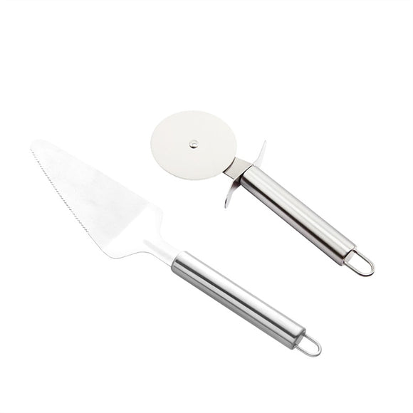 2pcs Professional Pizza Cutter Wheel Pizza Shovel Tools Kitchen Baking Pastry Spatulas