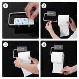 Self Adhesive 304 Stainless Steel Toilet Paper Holder Storage