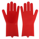 1 Pair Magic Silicone Rubbe Dish Washing Gloves Eco-Friendly Scrubber Cleaning