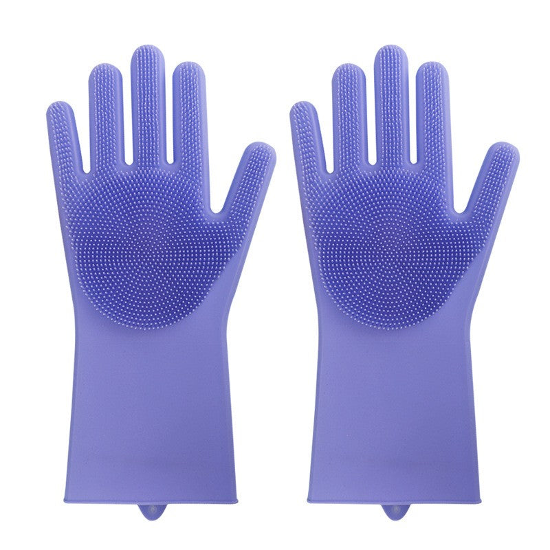 1 Pair Magic Silicone Rubbe Dish Washing Gloves Eco Friendly Scrubber Tomyfasstore