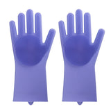 1 Pair Magic Silicone Rubbe Dish Washing Gloves Eco-Friendly Scrubber Cleaning