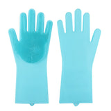 1 Pair Magic Silicone Rubbe Dish Washing Gloves Eco-Friendly Scrubber Cleaning