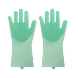 1 Pair Magic Silicone Rubbe Dish Washing Gloves Eco-Friendly Scrubber Cleaning